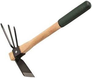 Edward Tools Hoe & Cultivator Hand Tiller - Carbon Steel Blade - Heavy Duty for Loosening Soil, Weeding & Digging - Rubber Ergo Grip Handle - Rust Proof