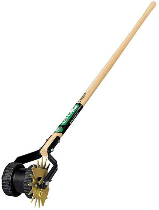 Truper Tru Tough Rotary Lawn Edger with Dual Wheel and Ash Handle, 48-Inch