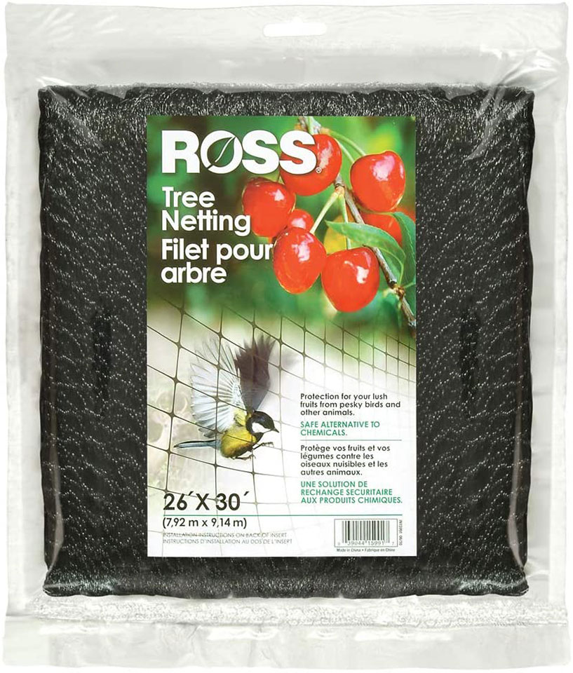 Ross Tree Netting (Use as Bird Netting to Protect Trees from Birds & Other Small Animals) UV-protected Black Plastic Mesh, 26 feet x 30 feet