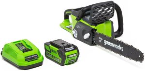 Greenworks 16-Inch 40V Cordless Chainsaw, 4.0 AH Battery Included