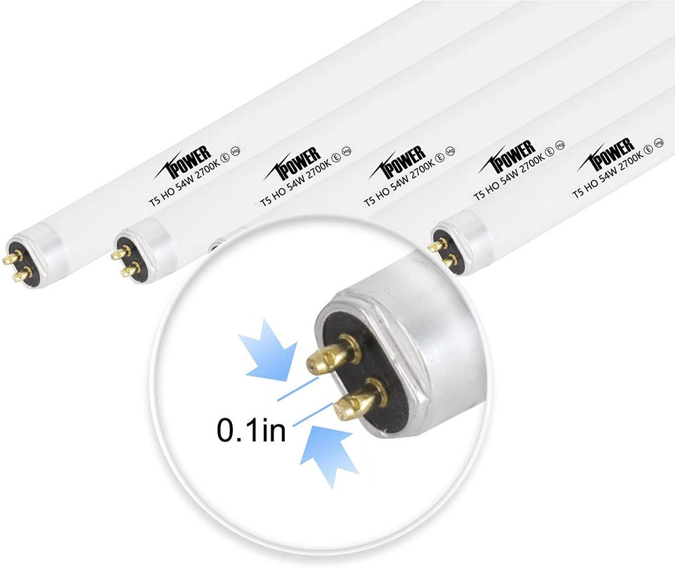 iPower 4FT 48IN 54W T5 Fluorescent High Output HO Grow Light Bulbs