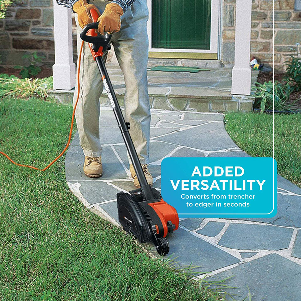 BLACK+DECKER Landscape Edger - Exclusive pull-up edge guide converts from edger to landscape trencher